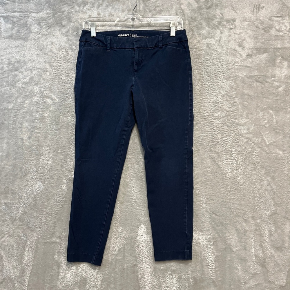 Old Navy Pixie Pants Women 6‎ Blue Never-Fade Mid-Rise Ankle Stretch Trousers